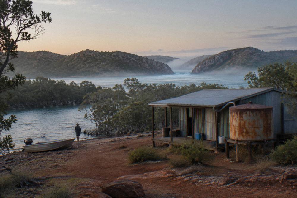 Remote island outstation in the Buccaneer Archipelago, with mangroves and blue water
